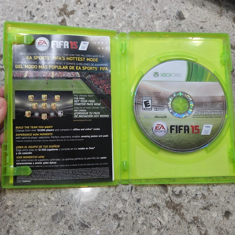 Xbox 360 FIFA 15 Ultimate Team Legends Edition‎ Video Game Disc Case